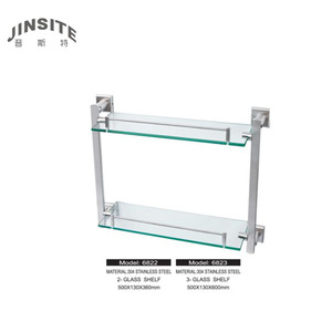 Étagère de salle de bain moderne <span class=keywords><strong>en</strong></span> verre d'angle à deux niveaux, écologique et durable, pour usage hôtelier - Product Image 2