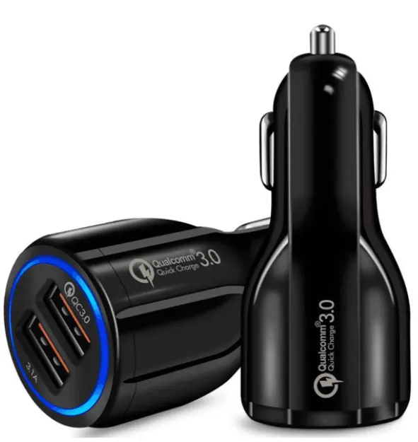 QC3.0 Quick Charge Two Port Dual USB Fast Charging Car Charger Adapter