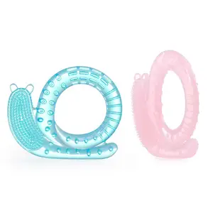 Silicone Liquid Snail Teething Natural Chewy Teether mit Bristles Teething Toys Teethers For Babies