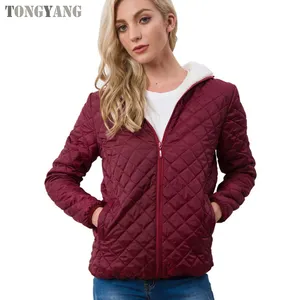 TONGYANG New Winter Women's Clothing Hooded Fleece Basic Jacket Long Sleeve Coats Short Zipper Casual Outerwear