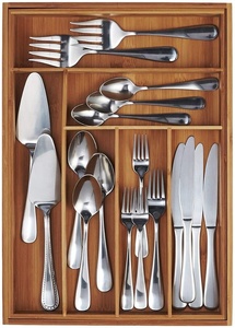 Organizzatore per Posate Espandibile Grande Houselin, Divisorio per <span class=keywords><strong>Cassetti</strong></span> da Cucina in Bambù, Organizzatore Regolabile per Utensili e Stoviglie - Product Image 2