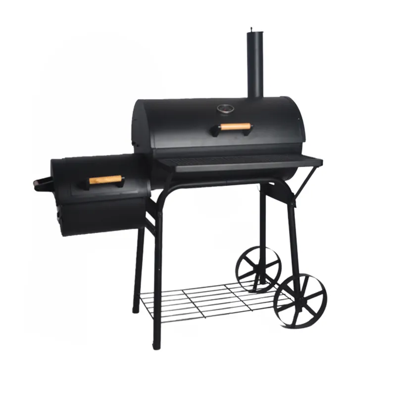 SEJR carrello nero Barbecue Barbecue griglia fumatore con fumatori Offset 124x70x125cm