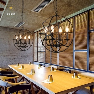 <span class=keywords><strong>Foucault</strong></span> Retro hierro forjado LED lámpara bombilla Vintage restauración Orb iluminación araña para el hogar Oficina Hotel decoración interior - Product Image 3