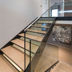 <span class=keywords><strong>Escalier</strong></span> <span class=keywords><strong>droit</strong></span> en acier et verre pour petits espaces, design d'<span class=keywords><strong>escalier</strong></span> utilisé à l'intérieur - Product Image 2