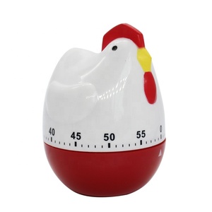 Dibujos animados lindo pollo en forma de Dial <span class=keywords><strong>Manual</strong></span> cocina herramientas de cocina plástico cuenta regresiva temporizador - Product Image 1