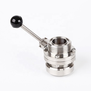 Thực phẩm công nghiệp thép không gỉ mặt bích/Nam Van bướm - Product Image 2