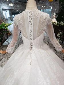 HTL289 como <span class=keywords><strong>vestido</strong></span> de boda blanco de manga larga con cuello de encaje a mano de marfil <span class=keywords><strong>vestido</strong></span> de <span class=keywords><strong>novia</strong></span> <span class=keywords><strong>vestido</strong></span> de boda - Product Image 3