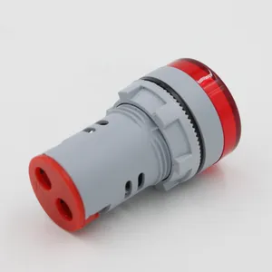 Lampu Indikator Voltmeter Led Bundar, Kualitas Tinggi 220V dengan Voltmeter Digital Bundar 22Mm Mini