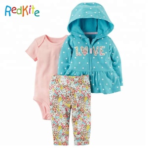 Chine usine pas cher 3 pcs organique coton bébé vêtements vêtements ensemble - Product Image 3