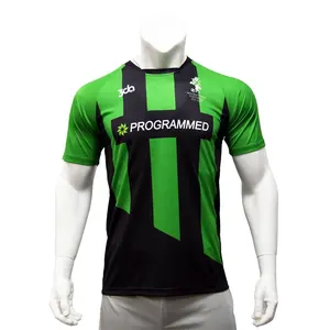 Volledige Sublimatie Printproces Groothandel Voetbal Slijtage Custom Mannen Sport Jersey Voetbal Jersey Groen Voetbalshirt
