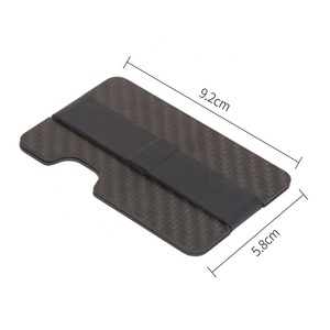 De fibra de carbono Slim cartera RFID bloqueo cartera titular de la <span class=keywords><strong>tarjeta</strong></span> con correa elástica fijo - Product Image 6