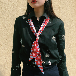 Custom Print High Quality Fashion Silk <strong>Scarf</strong> with Lovely Pattern High Fashion Accessory - Product Image 5
