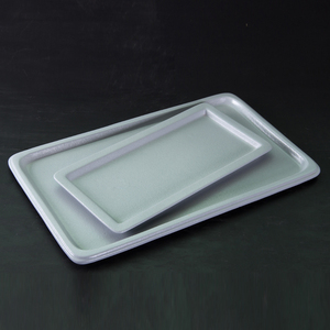 Usine ventes maison vaisselle vert en vrac en céramique rectangle assiette plate - Product Image 3