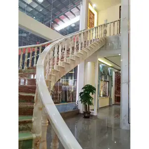 SHIHUI Natural Building Stone Hand Railing Luxury Onyx Marble Pillar