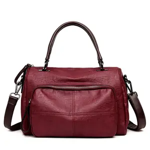 custom travel leather shoulder handbag with strap elegant lady top handle satchel tote bag
