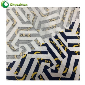 Mềm mại Và Mát Mẻ Đan Khóa Liên Động Làm Bóng Tùy Chỉnh In Vải Muslin 100% Cotton Cho T-Shirt - Product Image 2