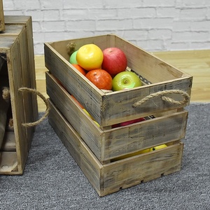 Cassette <span class=keywords><strong>in</strong></span> Legno Rustiche Fatte a Mano per Frutta e Verdura, Decorazione Vintage Stile Fattoria, Economiche, <span class=keywords><strong>Vendita</strong></span> all'Ingrosso - Product Image 4