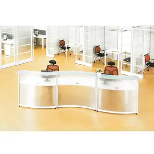 Furniture Reception Table Fashion Design Wooden Modern Office Reception Desk For Reception Area ISO9001 Morden Optional Color