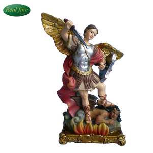 Estatua de arte religiosa personalizada Polyresin San Miguel Arcángel fabrica católicos religiosos - Product Image 1
