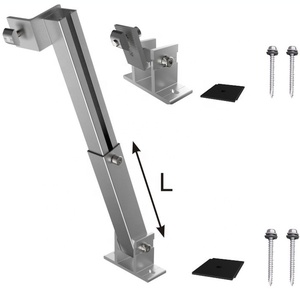 Suporte ajustável para perna frontal e traseira, perna de painel solar, sistema de montagem