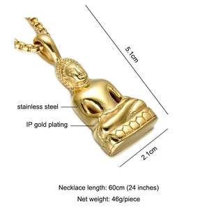 เครื่องประดับสแตนเลสสตีลชุบทอง 18K วัสดุหลักและจี้หรือเครื่องประดับประเภท<span class=keywords><strong>พระ</strong></span>เครื่องพระพุทธรูปไทย - Product Image 3