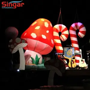 Lớn Inflatable Nấm Giáng Sinh Trang Trí Ngoài Trời Vườn Nấm Trang Trí Với Đèn