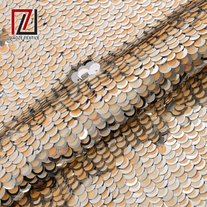 Venta al por mayor de alta calidad de doble cara <span class=keywords><strong>sirena</strong></span> oro tejido bordado de lentejuelas - Product Image 2