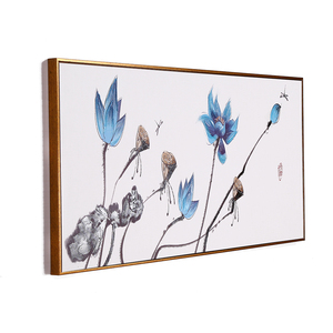 Antiguo chino pintura minimalista verano lotus estanque paisaje vida chino pinturas marcos 3D <span class=keywords><strong>arte</strong></span> de la pared - Product Image 1