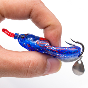 Señuelo de pesca de superficie con forma de rana, 10g 14g, cebo artificial blando, acción perfecta, anzuelo con ranura de sangre y purpurina, señuelo <span class=keywords><strong>Bonic</strong></span> - Product Image 1
