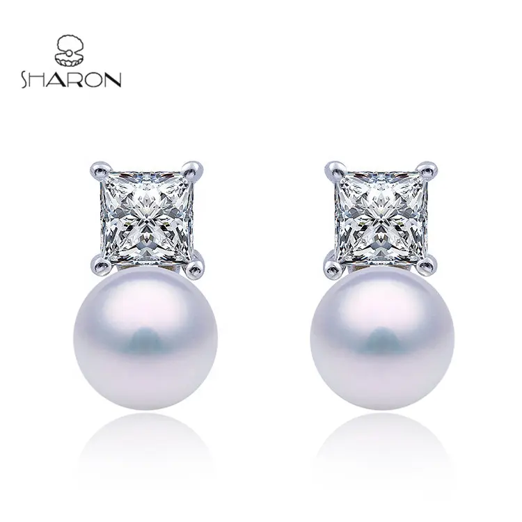 2021 Wholesale Beautiful Jewelry Wedding Earrings Sterling Silver 925 Cz-stone Crystal Stud Pearl Wedding Gift CLASSIC CZ CN ZHE