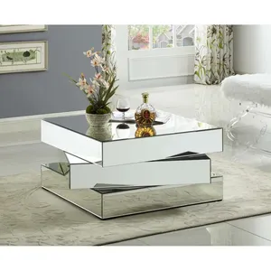 Table basse de style miroir Triple contemporain, Design empilé, table basse