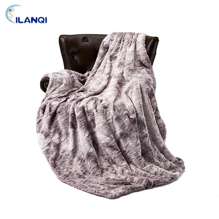 Cheap Soft Plush Fleece Decorative Throws Heavy Bed Blue Jacquard Blanket Flannel Fleece Luxury Throw Blanket Plush Baby Blanket