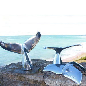 Trang Trí Nội Thất Nghệ Thuật Bằng Thép Không Gỉ Một Nhóm Điêu Khắc Cá Trên Trang Trí Tường - Product Image 3