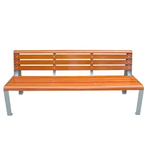 Solid wood garden bench with metal bench seat brackets