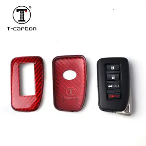 T-Carbon Case Kunci Mobil untuk LEXUS Fashion Carbon Fiber Penutup Kunci Auto Interior Aksesoris Kunci