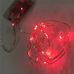 ไฟสาย LED ใช้ถ่าน AA สำหรับตกแต่งเทศกาลคริสต์มาสปาร์ตี้20ม. ไฟเส้นลวดบางพิเศษไฟ LED ลวดทองแดงไฟราว LED