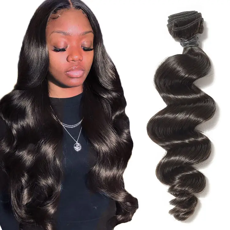 Aosun Wholesale Remy Peruvian Human Hair, Loose Wave Virgin Remy Hair Bundles, Double Drawn Remy Hair Extension Type