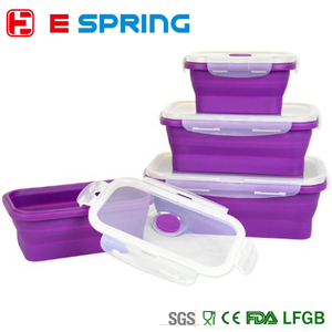 Coloré Isolé Conteneurs De Stockage des Aliments Avec Couvercle En Silicone <span class=keywords><strong>Pliable</strong></span> Hermétique - Product Image 1