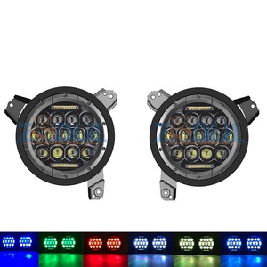 Par Omni-direccional ajustar faro LED de 7 pulgadas 100 W adaptador anillos Faro de reemplazo para Jeep Wrangler JL 2018 2019 - Product Image 5