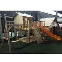 Wooden Playhouse with Swing and Slide for Kids, Cheap, 2019