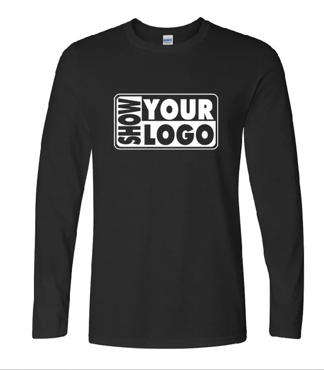 Ücretsiz kargo özel ekran baskı logo 100% pamuklu uzun kollu tişört t shirt