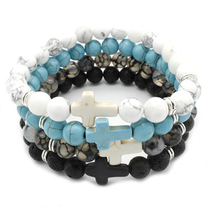 Pulsera de Piedra Natural con Cruz Blanca, Joyería Cristiana de Energía - Product Image 6