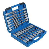 BAIYU DN-E1020 Juego de 30 Puntas Hexagonales Extra Largas de 1/2'' para Reparación de Automóviles, Herramientas Manuales de Acero al Carbono