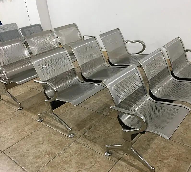 4 Sitze öffentlicher Sitz Wartes tuhl für Flughafen bestuhlung Chrome Steel Airport