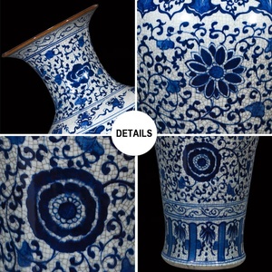 <span class=keywords><strong>Vase</strong></span> de sol en céramique chinoise de reproduction bleu et <span class=keywords><strong>blanc</strong></span> <span class=keywords><strong>pas</strong></span> <span class=keywords><strong>cher</strong></span> - Product Image 3