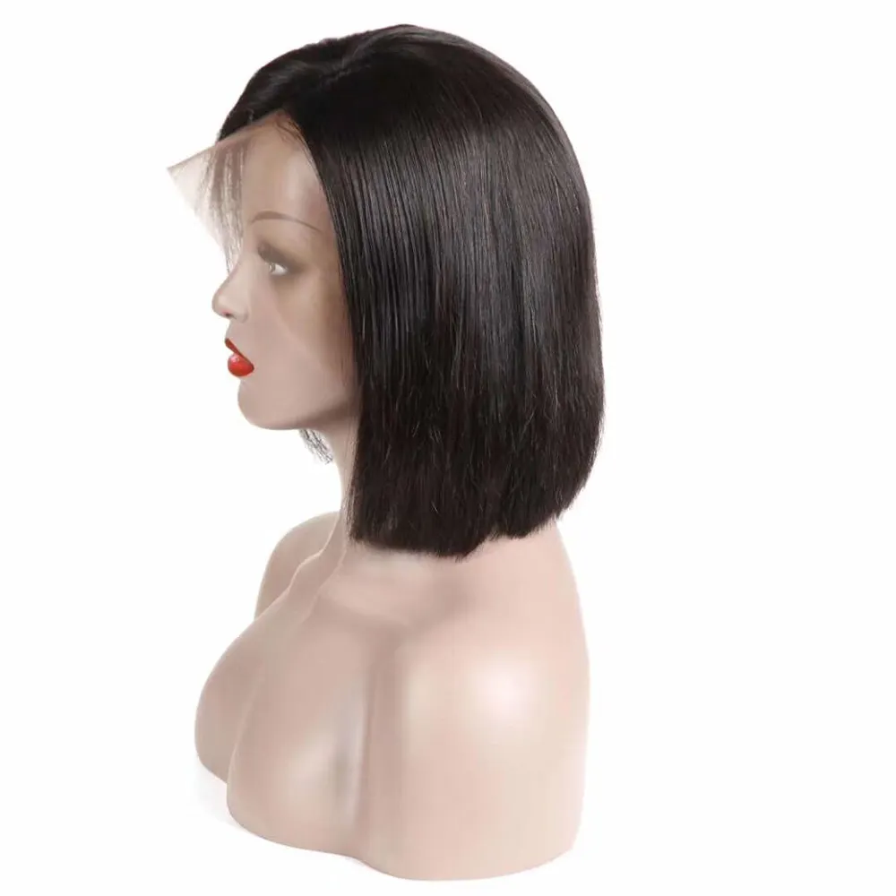 Perruque Bob Lace Front Wig Remy brésilienne — Queen, perruque naturelle, cheveux courts, lisses, Swiss Lace, vente directe depuis l'usine