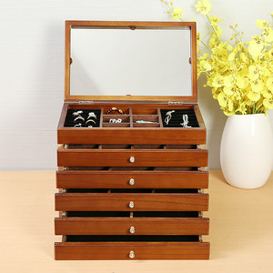 Grande Contenitore di Monili di <span class=keywords><strong>Legno</strong></span>/Cassa Dei Monili Cabinet Anello del Regalo Della Collana Scatola di Immagazzinaggio Dell'organizzatore - Product Image 3