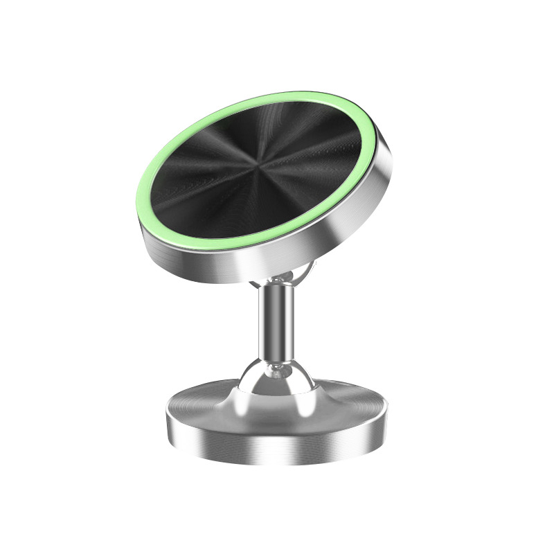 Вращающийся на 360 градусов светящийся алюминиевый сплав автомобильный держатель телефона с сильным магнитом