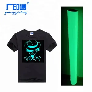 Guangyintong 50 cm X 25 m de resplandor en el oscuro pu vinilo de transferencia de calor tela camiseta