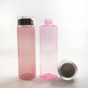 Garrafa de plástico de loção corporal da emulsão rosa de 300ml 10 oz, garrafa do corpo do animal de estimação com parafuso duplo